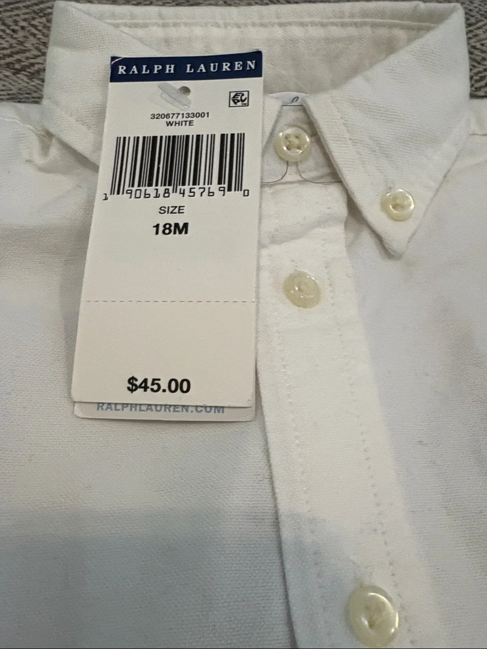 Ralph Lauren button down shirt size 18 mths